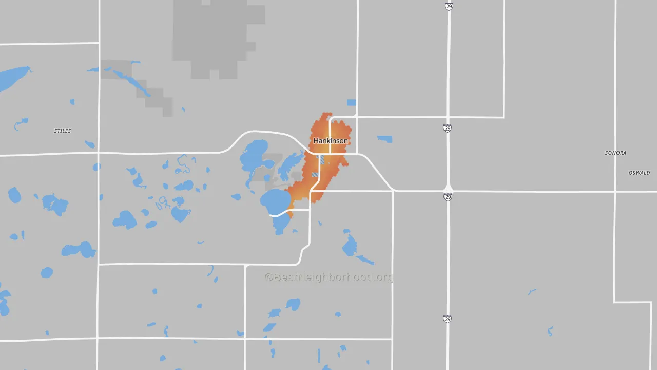 Bike Grade map of Hankinson, ND