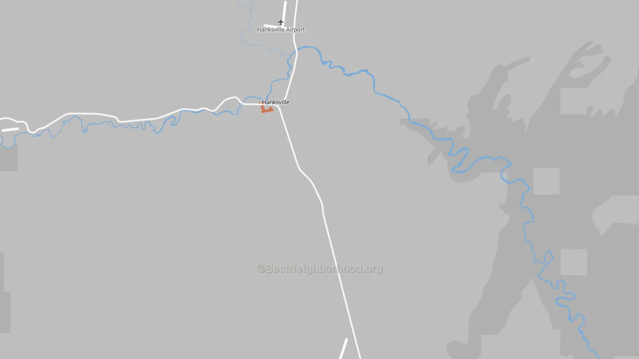 Bike Grade map of Hanksville, UT