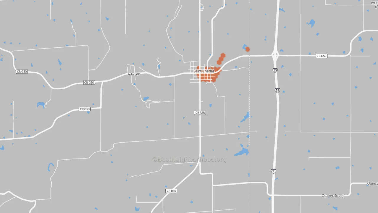 Bike Grade map of Hanley, IA