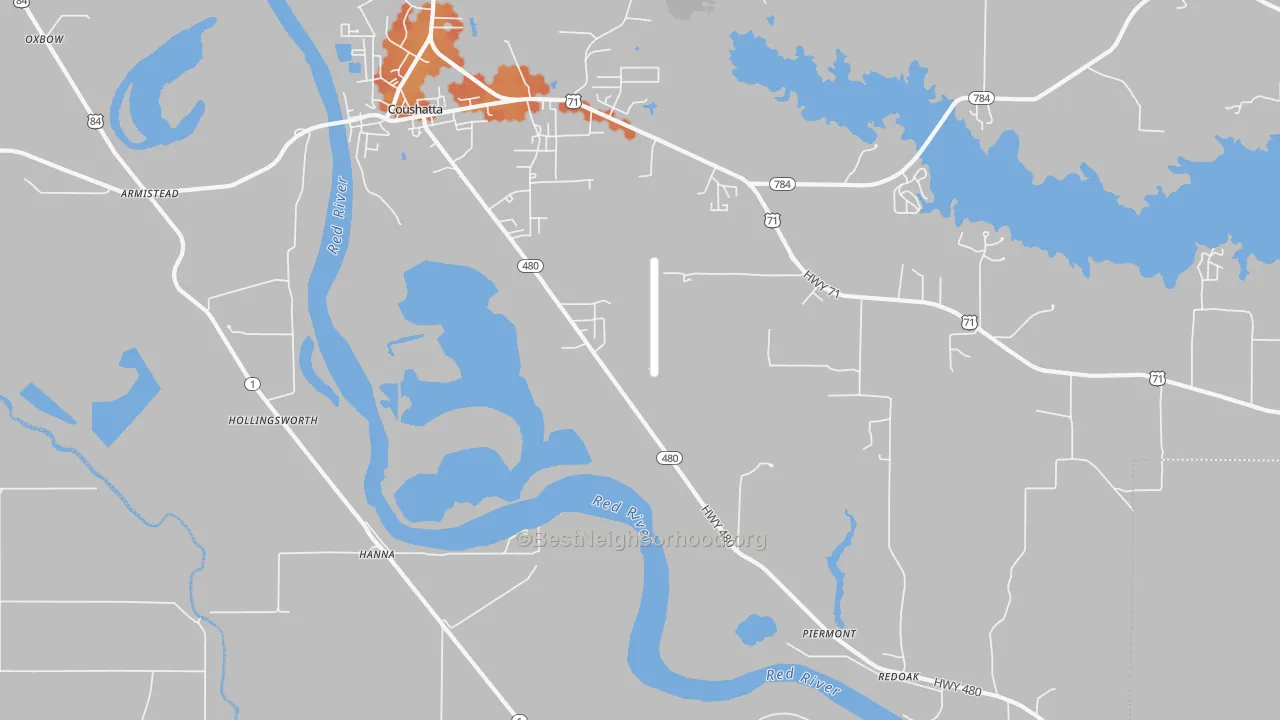 Bike Grade map of Hanna, LA