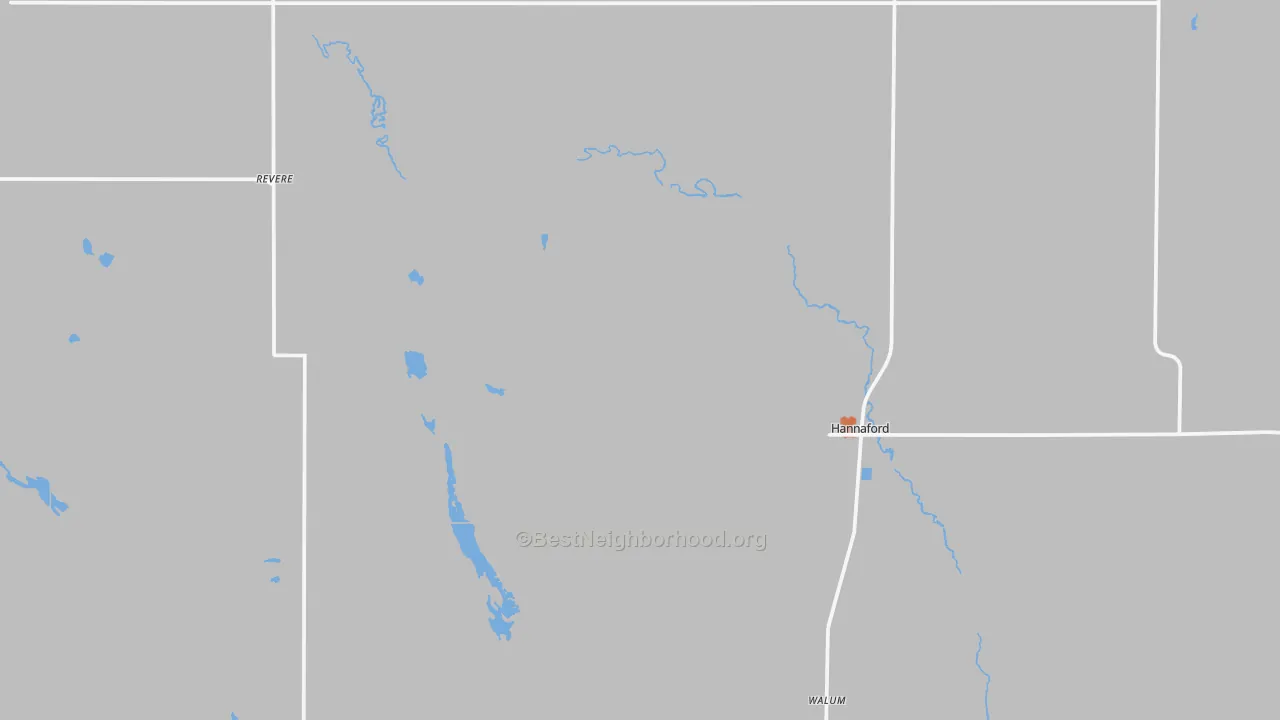Bike Grade map of Hannaford, ND