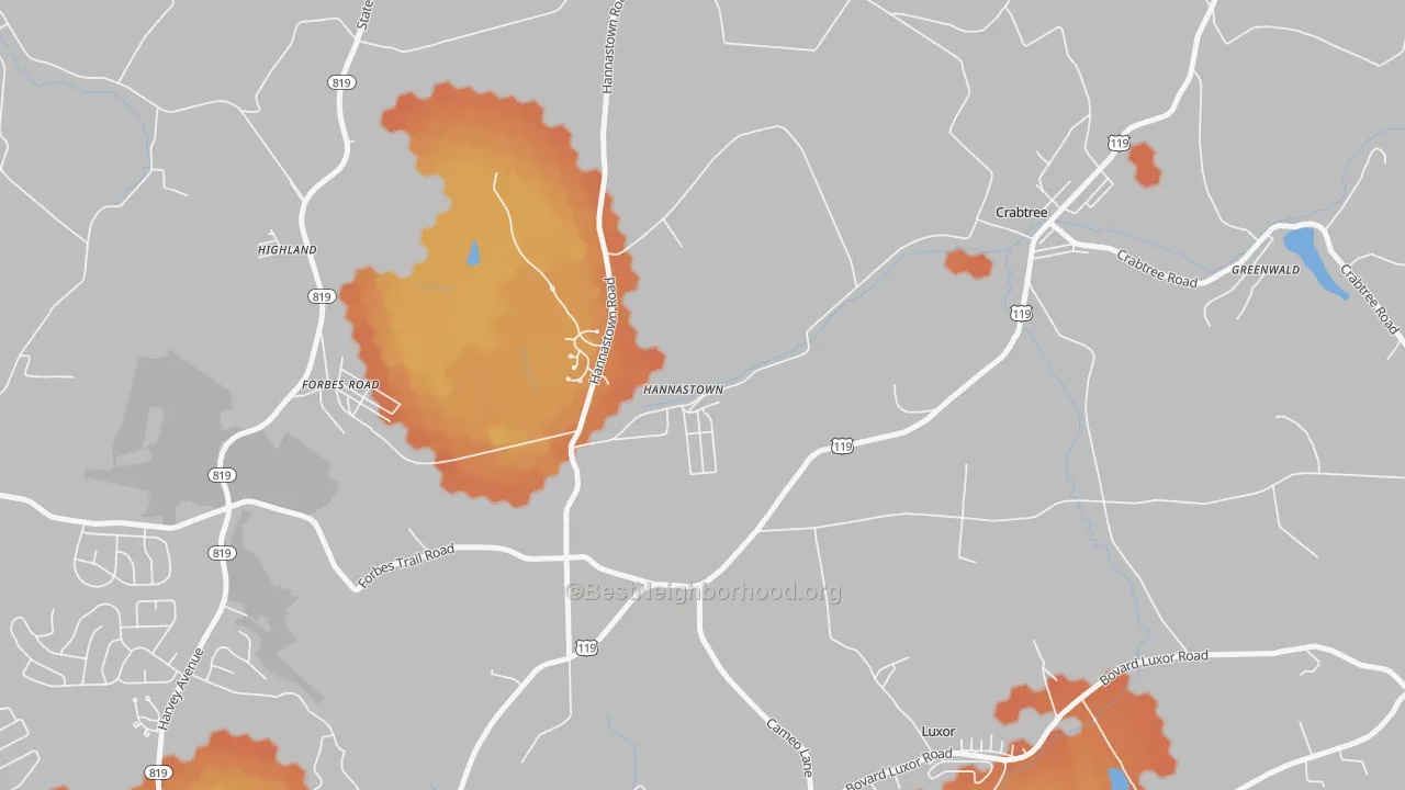 Bike Grade map of Hannastown, PA