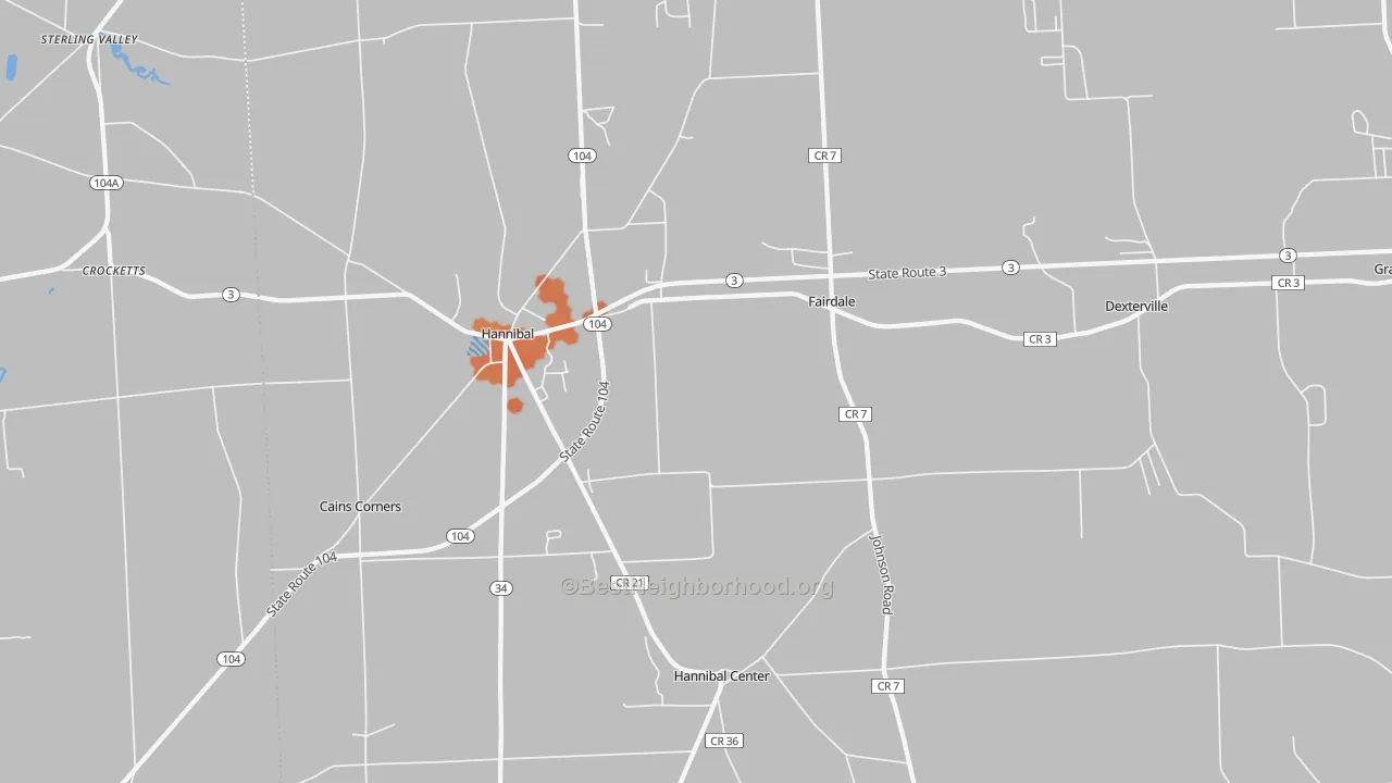Bike Grade map of Hannibal, NY