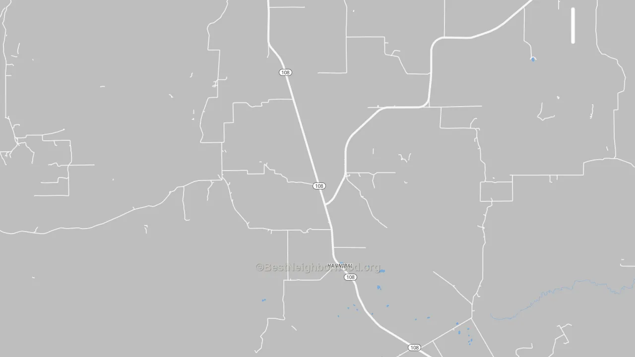 Bike Grade map of Hannibal, TX