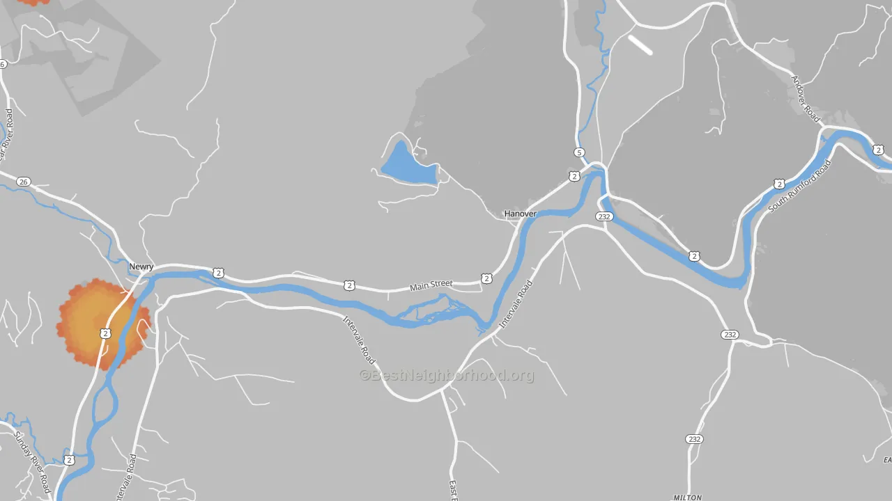 Bike Grade map of Hanover, ME