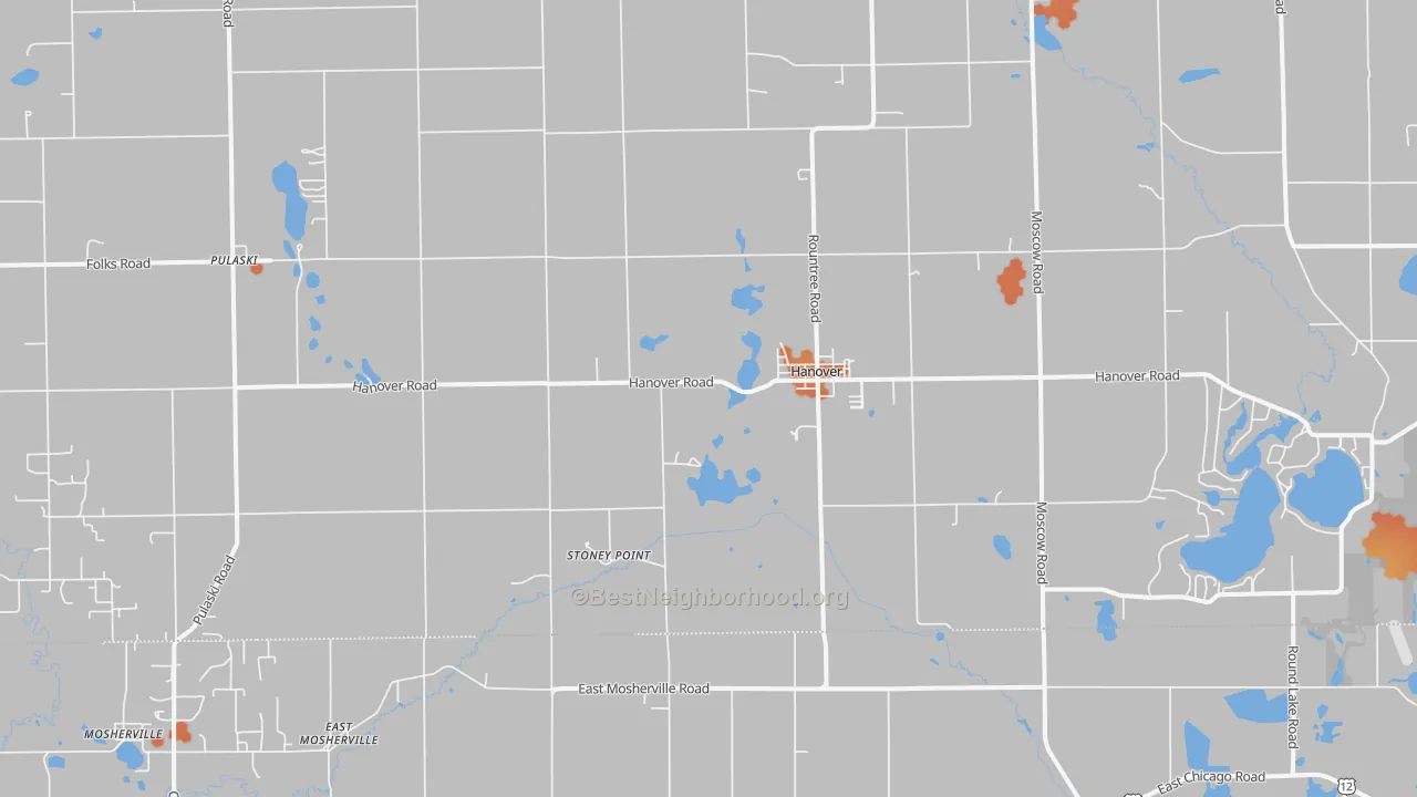 Bike Grade map of Hanover, MI