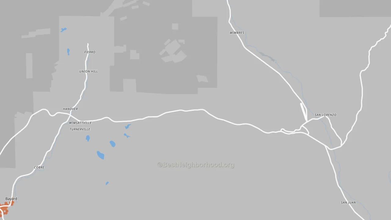 Bike Grade map of Hanover, NM