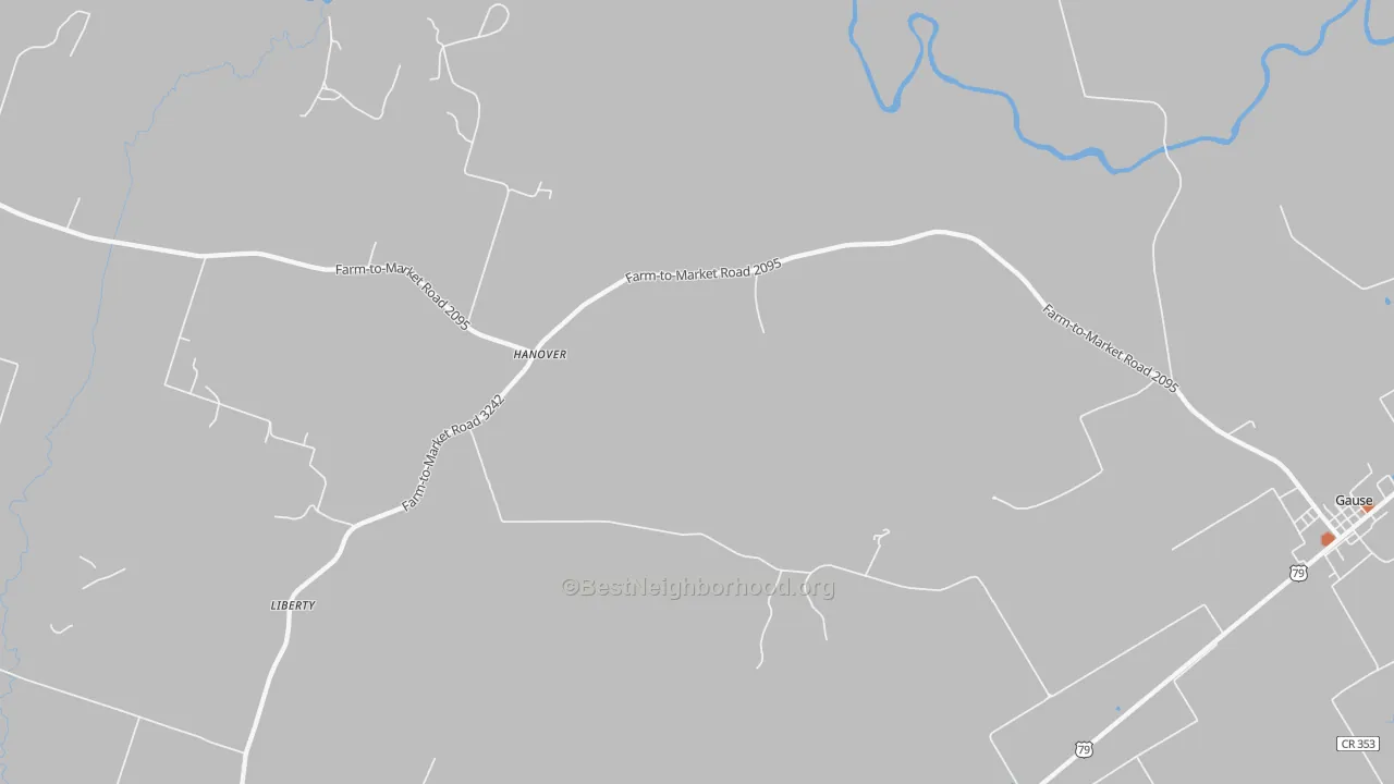 Bike Grade map of Hanover, TX
