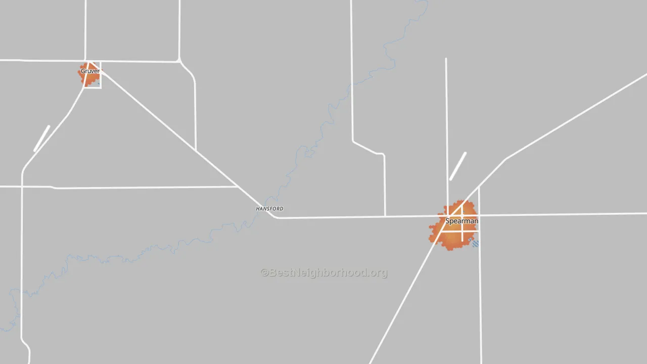Bike Grade map of Hansford County, TX
