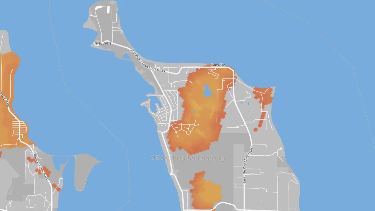 Bike Grade map of Hansville, WA