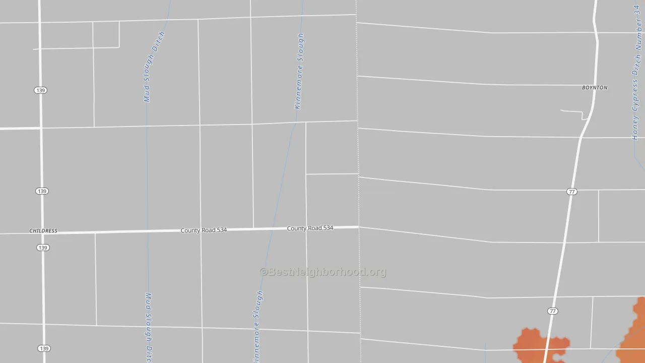 Bike Grade map of Happy Corners, AR