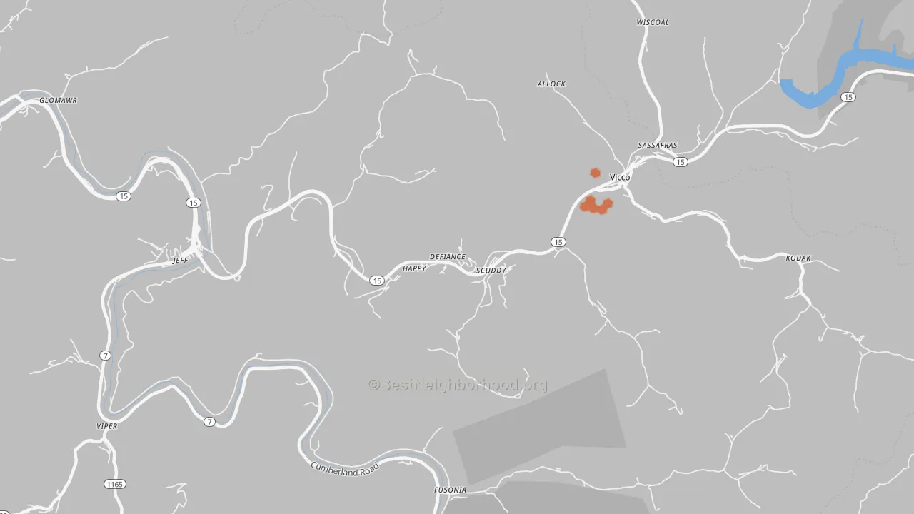 Bike Grade map of Happy, KY