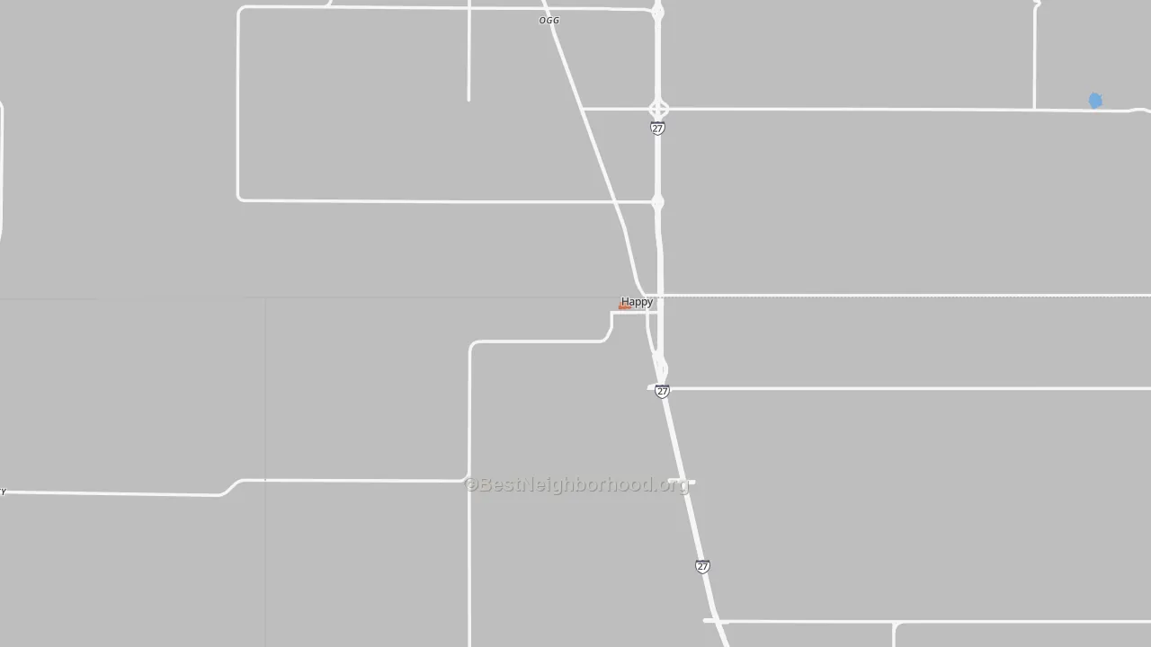 Bike Grade map of Happy, TX