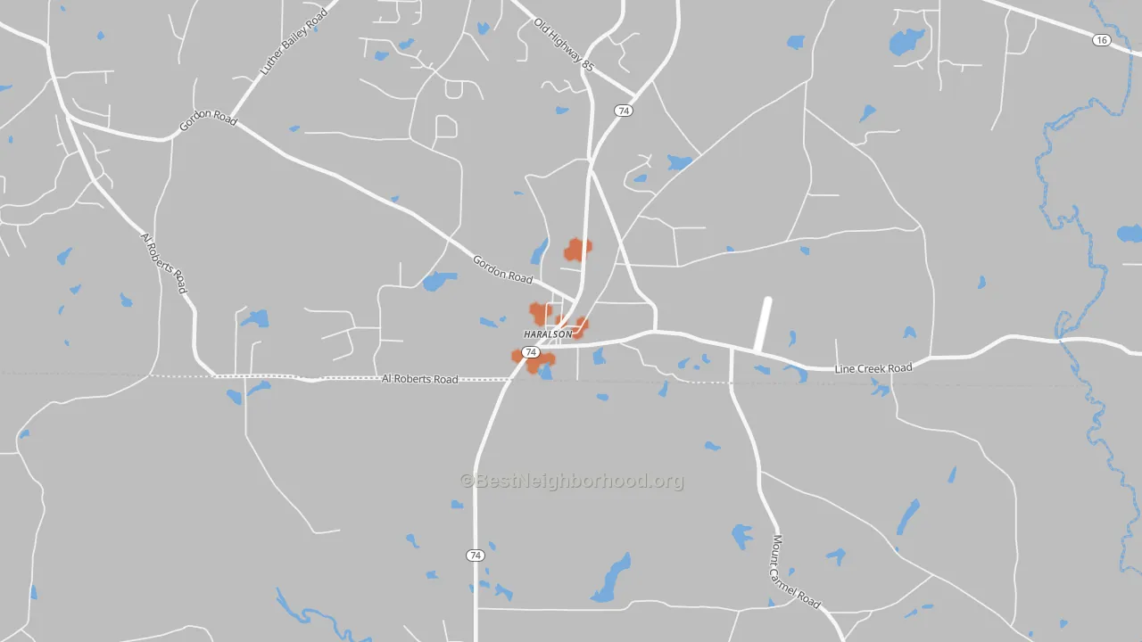 Bike Grade map of Haralson, GA