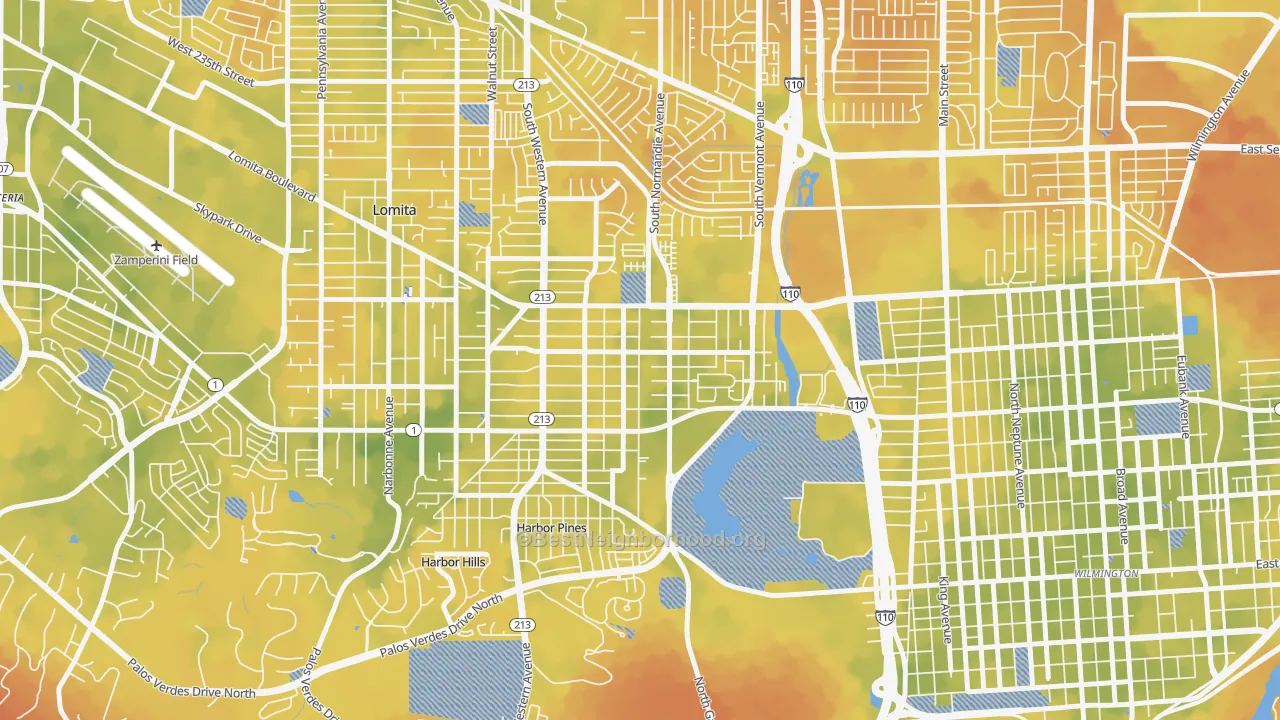Bike Grade map of Harbor City, CA