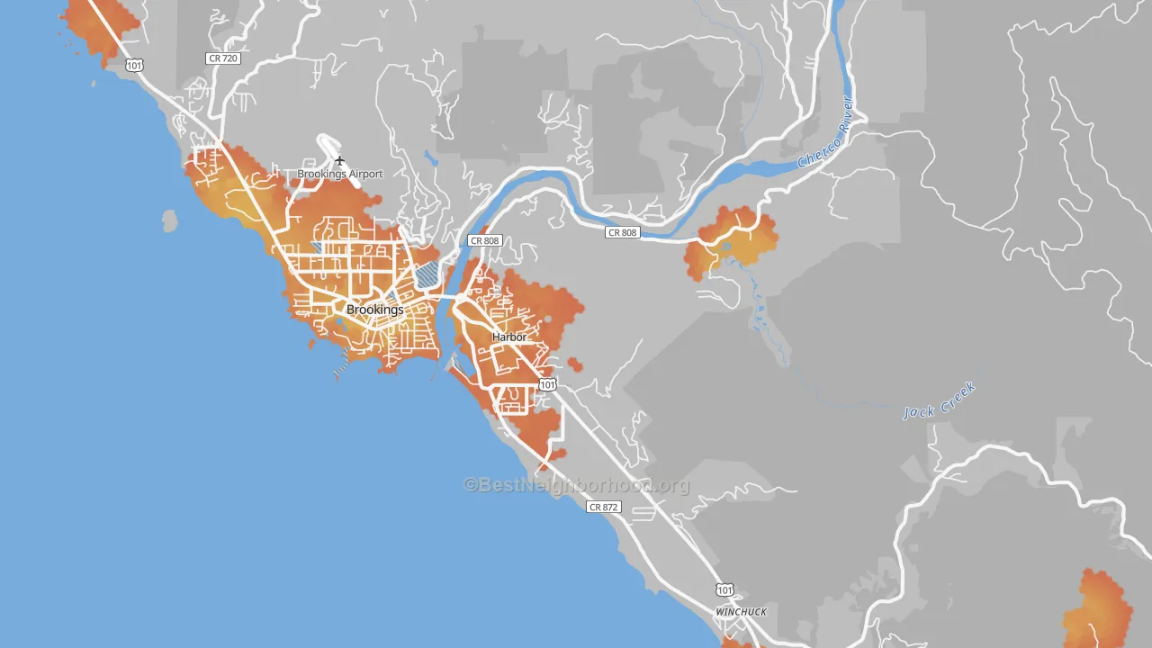 Bike Grade map of Harbor, OR