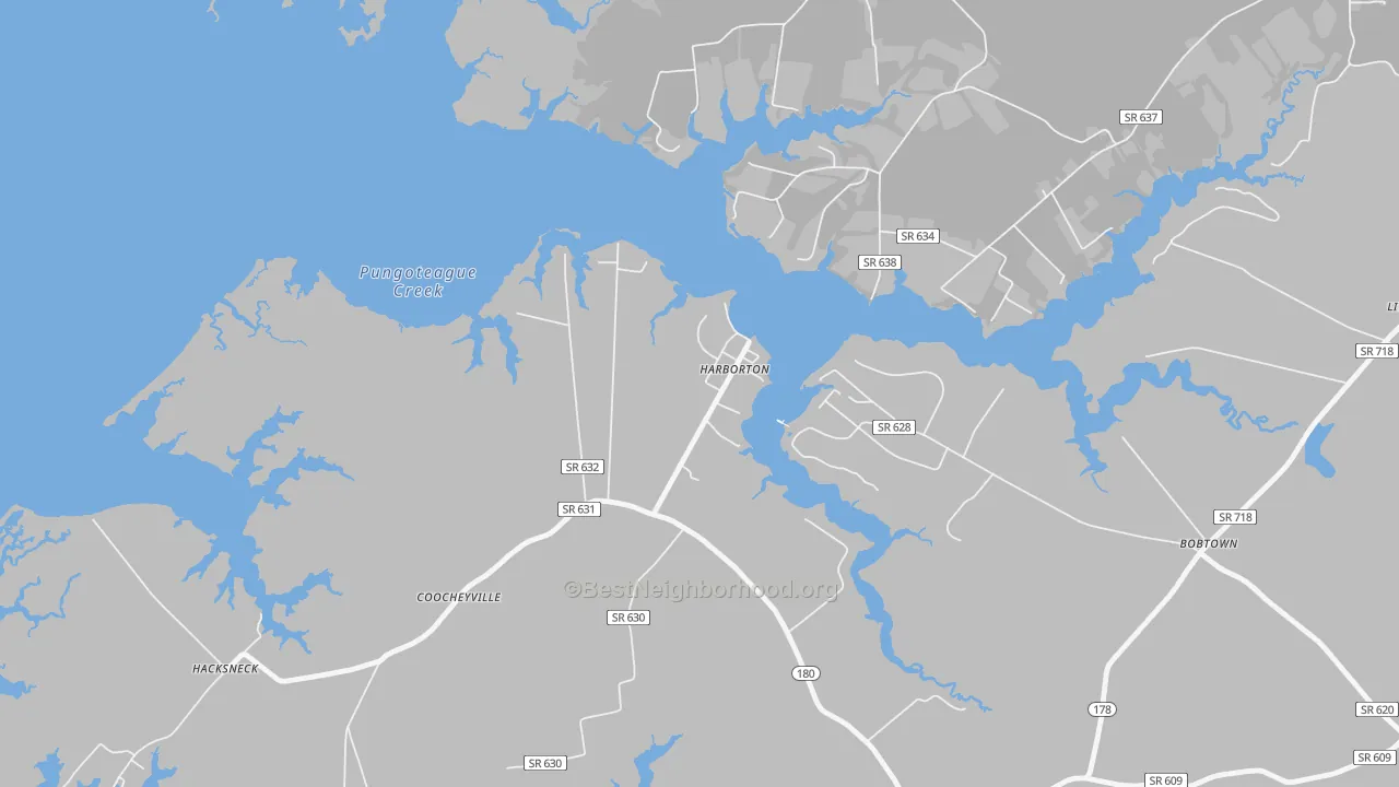 Bike Grade map of Harborton, VA