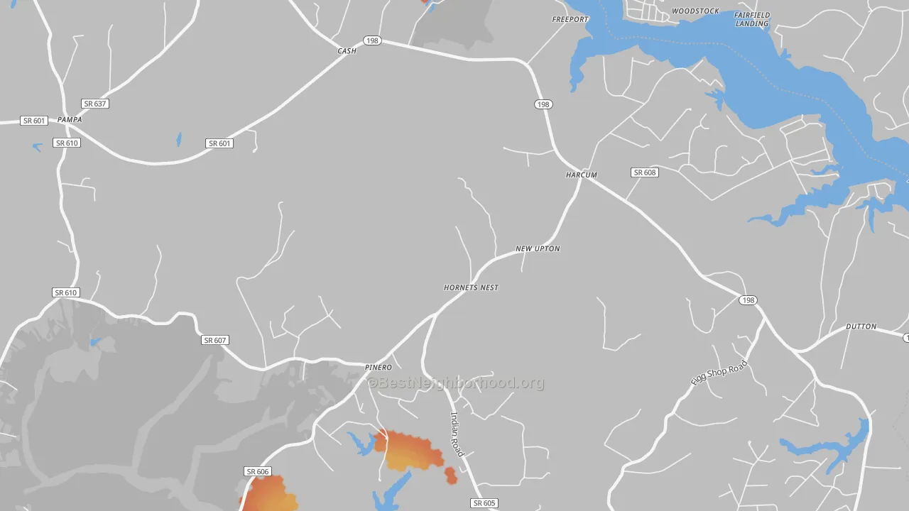 Bike Grade map of Harcum, VA