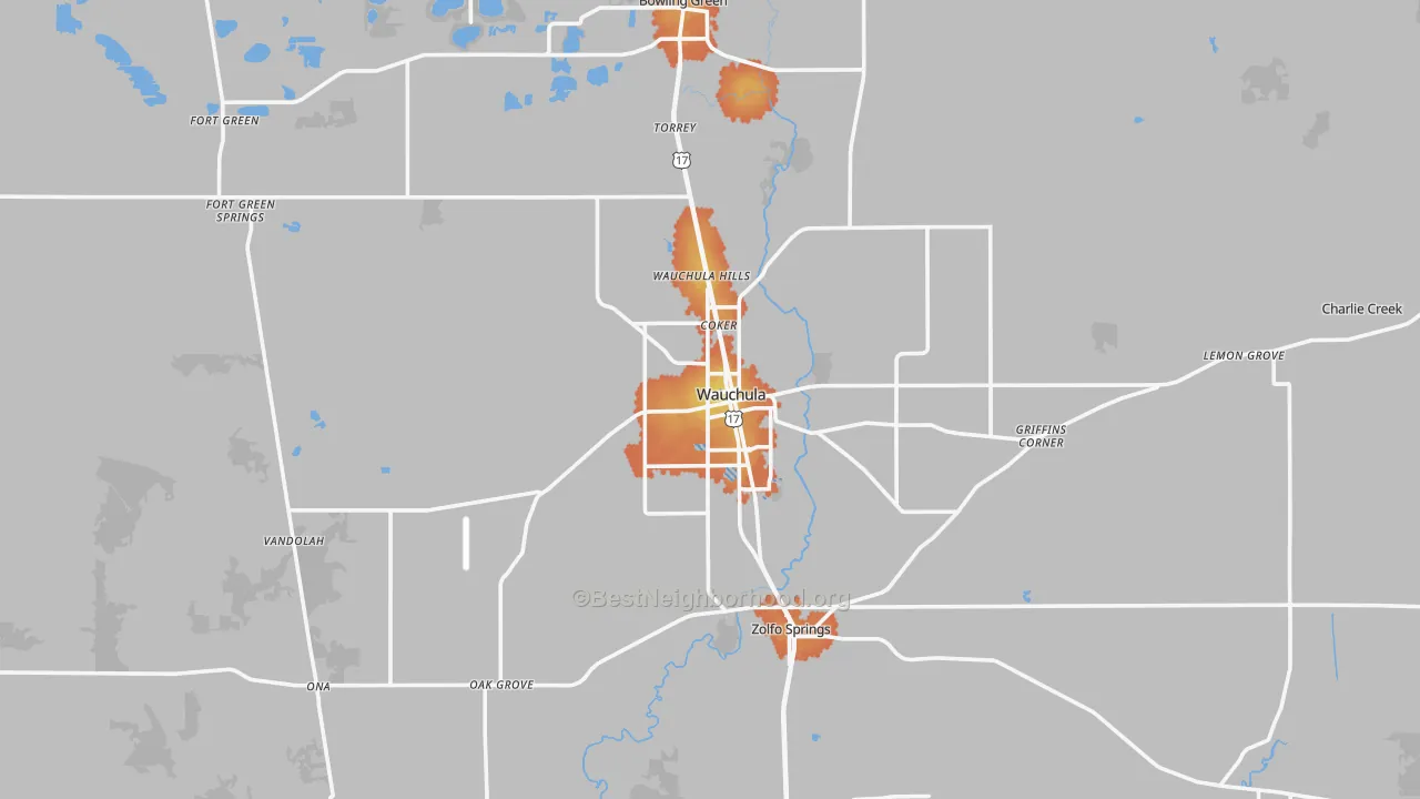 Bike Grade map of Hardee County, FL