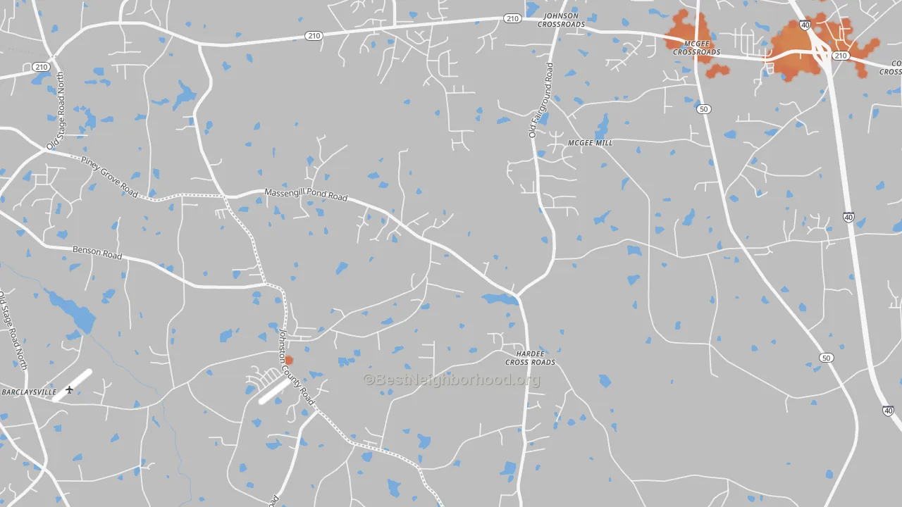 Bike Grade map of Hardee Cross Roads, NC