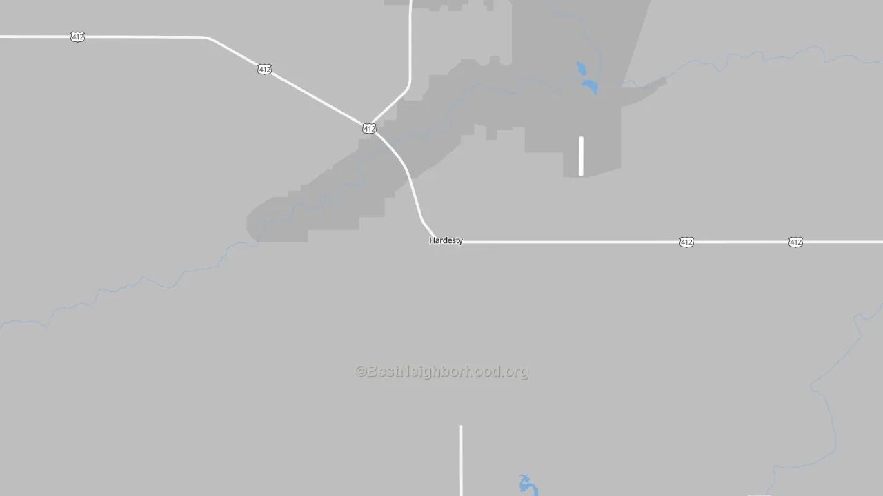 Bike Grade map of Hardesty, OK