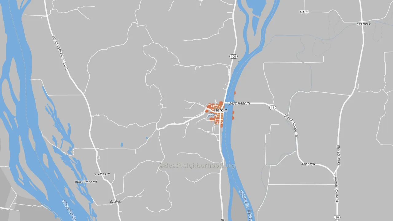 Bike Grade map of Hardin, IL