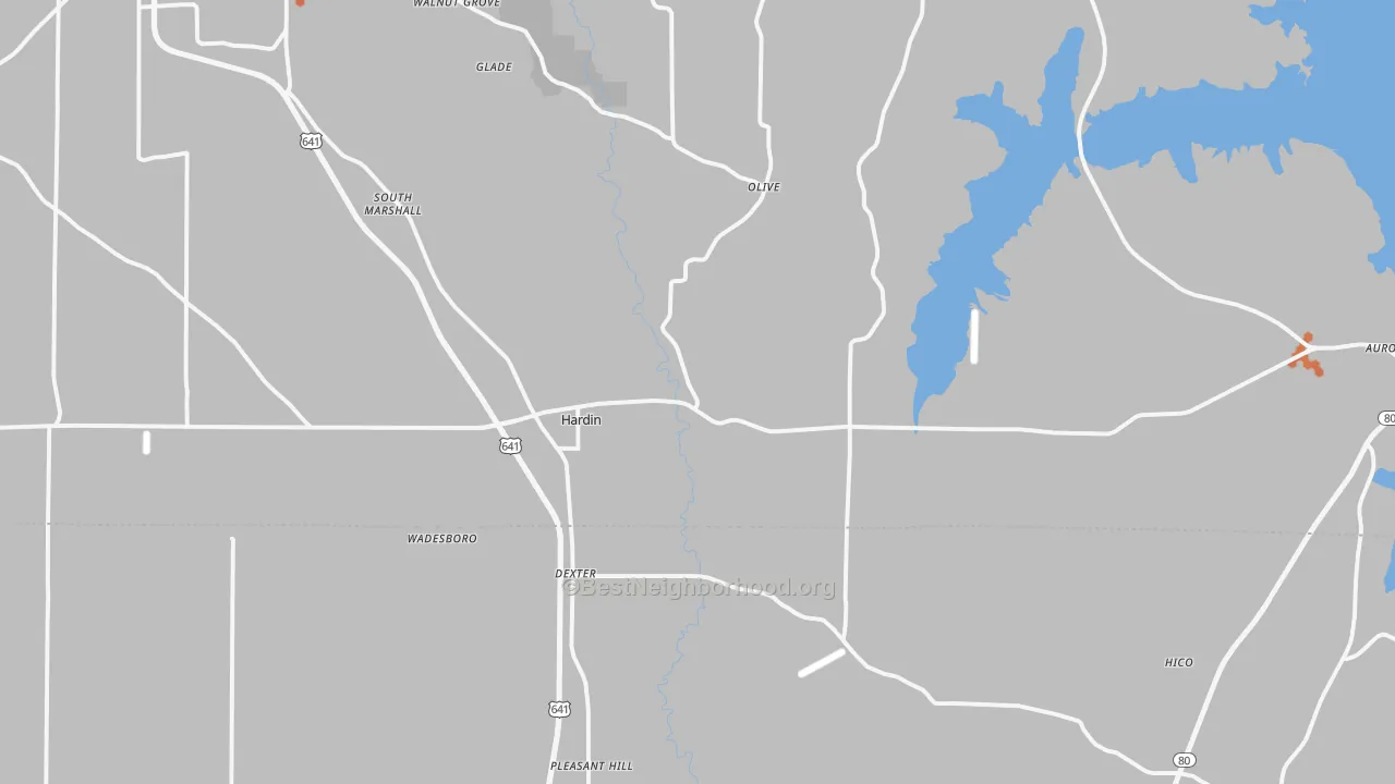 Bike Grade map of Hardin, KY