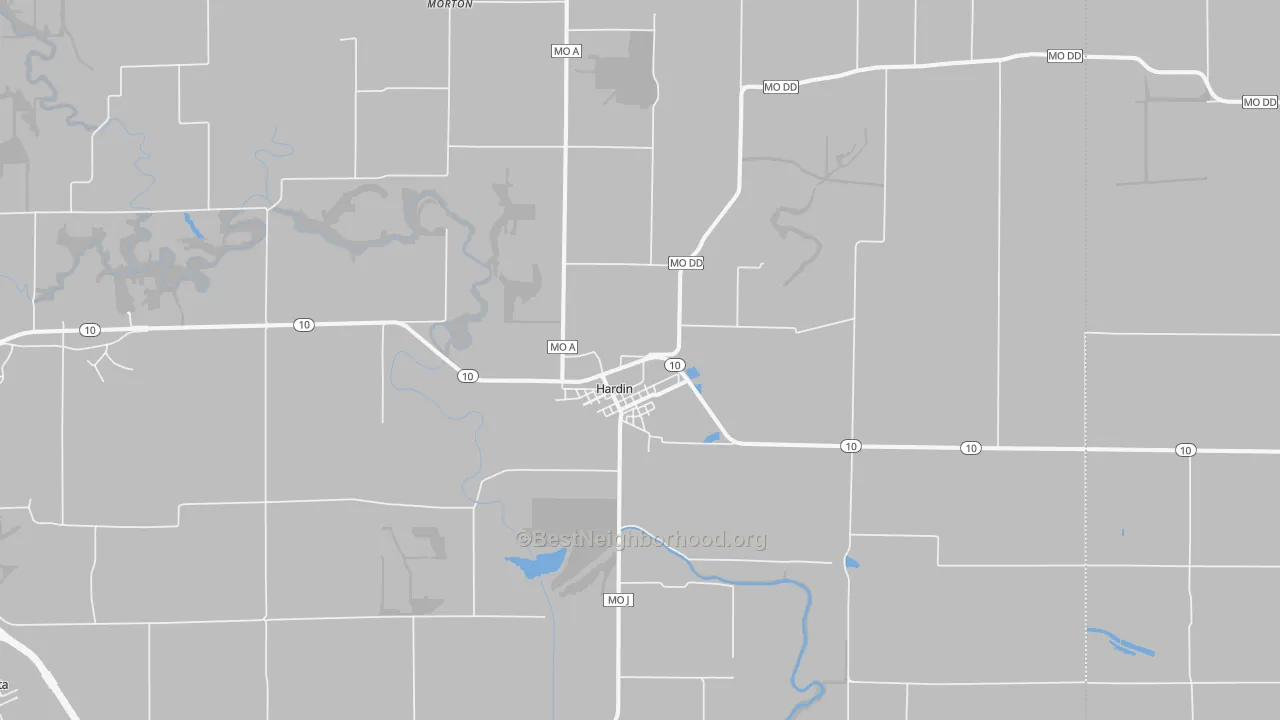 Bike Grade map of Hardin, MO