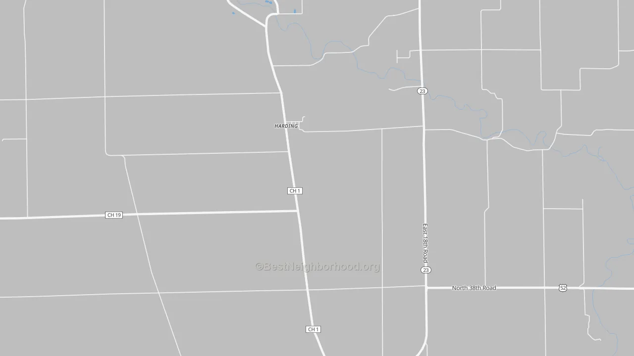 Bike Grade map of Harding, IL