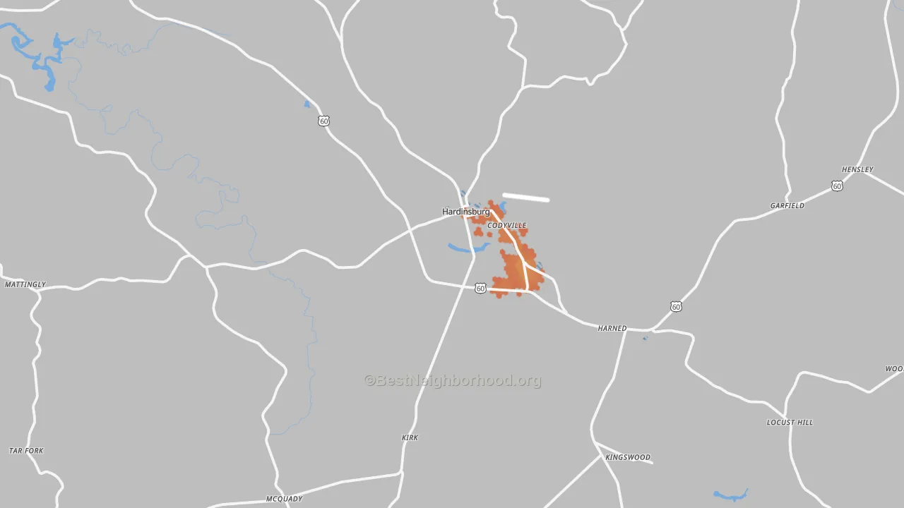 Bike Grade map of Hardinsburg, KY