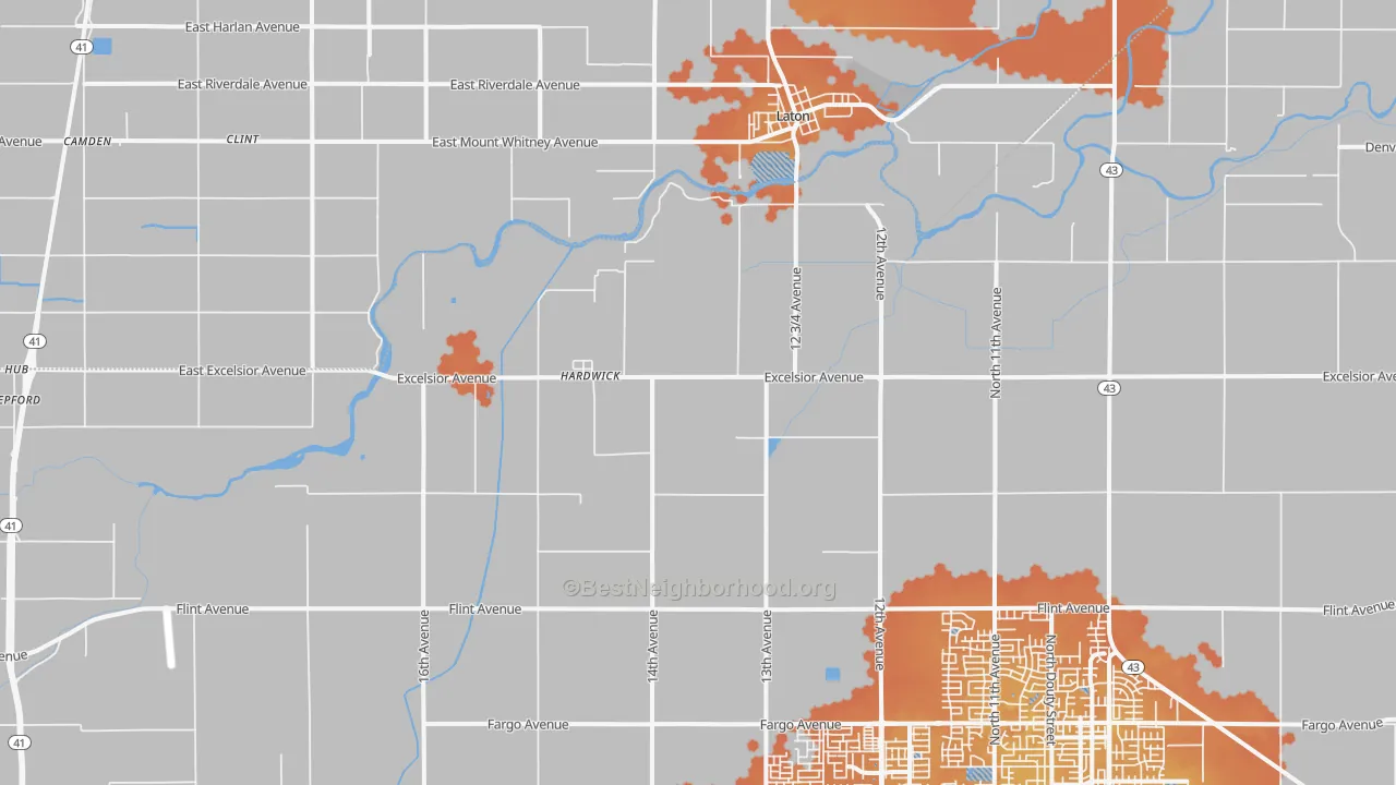 Bike Grade map of Hardwick, CA