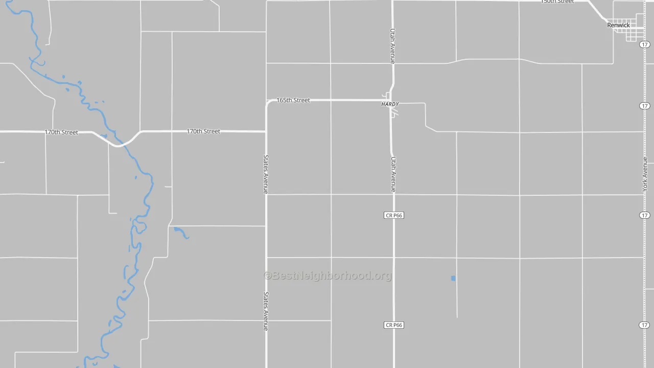 Bike Grade map of Hardy, IA