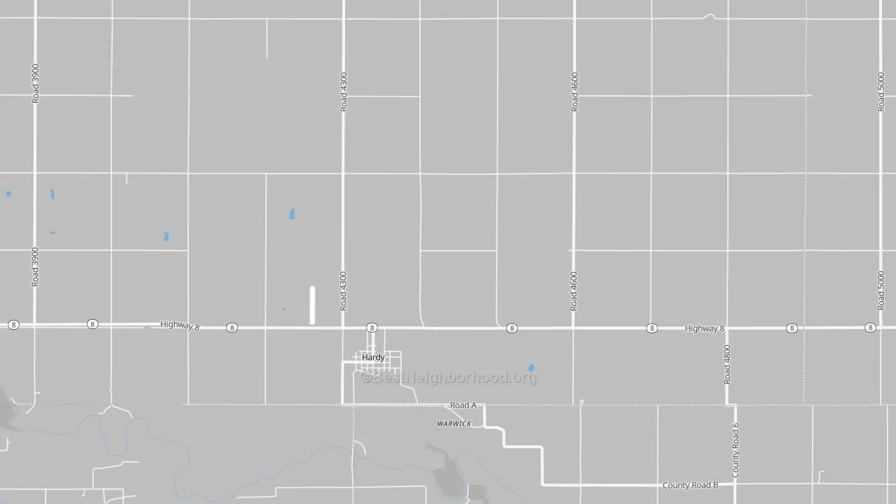 Bike Grade map of Hardy, NE