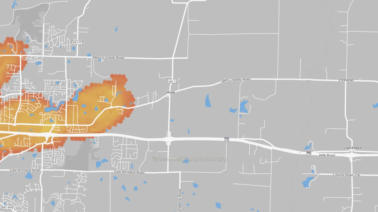 Bike Grade map of Harg, MO