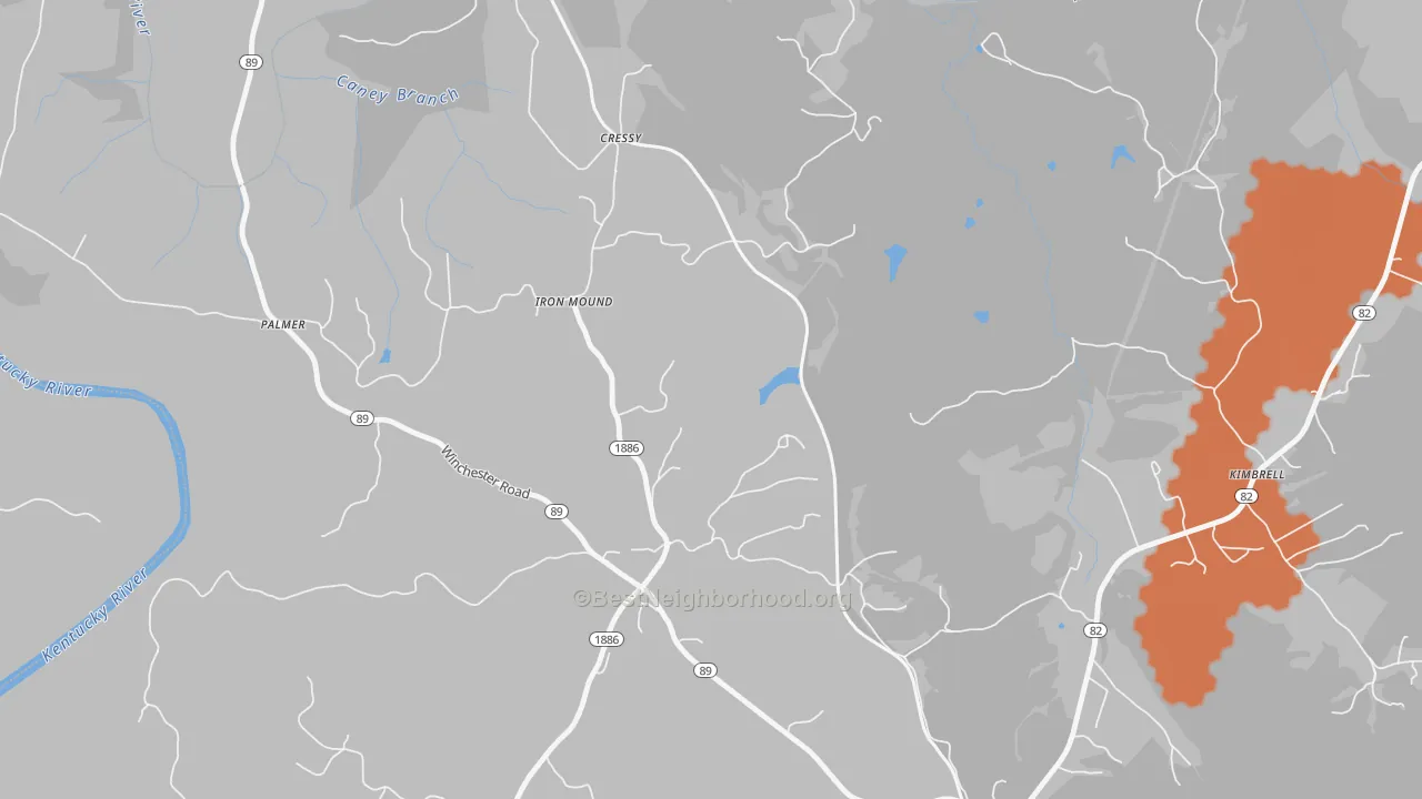 Bike Grade map of Hargett, KY