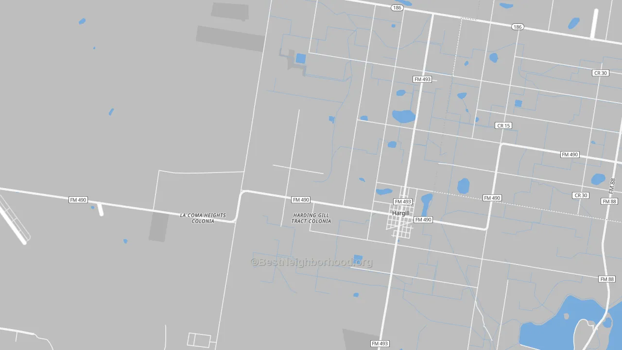 Bike Grade map of Hargill, TX