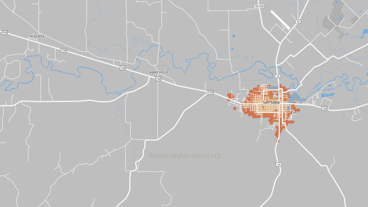 Bike Grade map of Harkeyville, TX