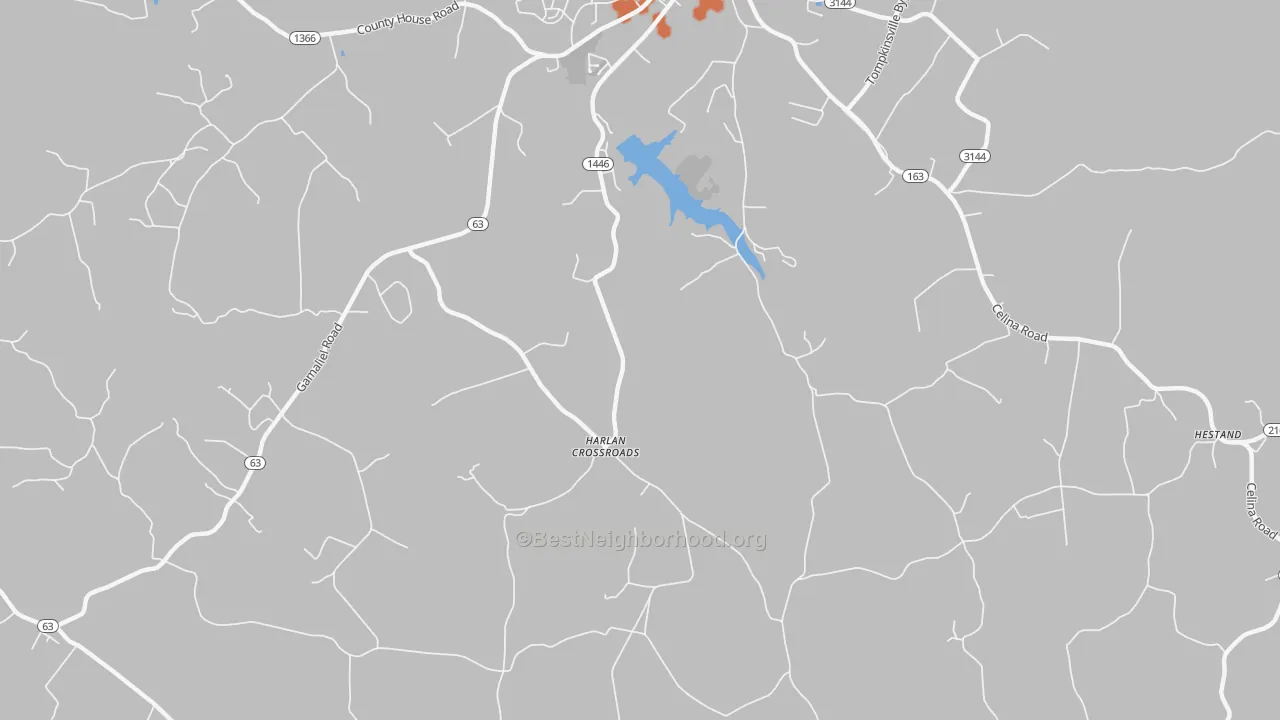 Bike Grade map of Harlan Crossroads, KY
