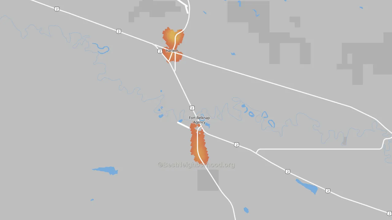 Bike Grade map of Harlem, MT