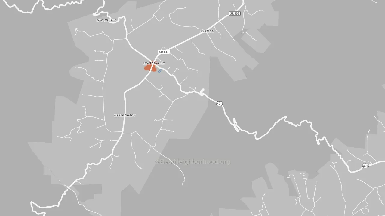Bike Grade map of Harmon, TN