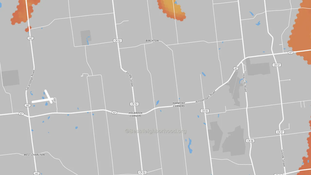 Bike Grade map of Harmony Corners, NY