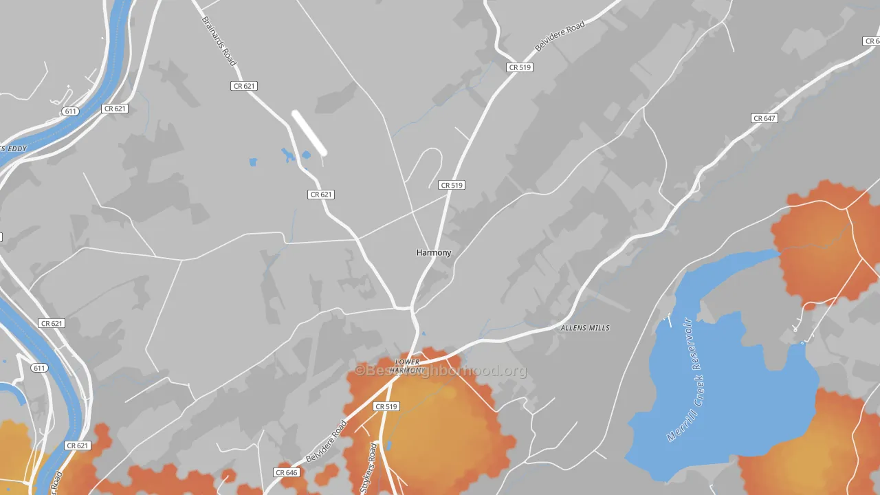 Bike Grade map of Harmony, NJ