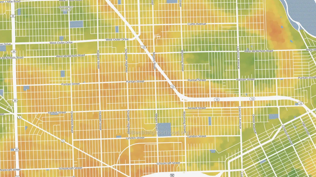 Bike Grade map of Harmony Village, Detroit, MI