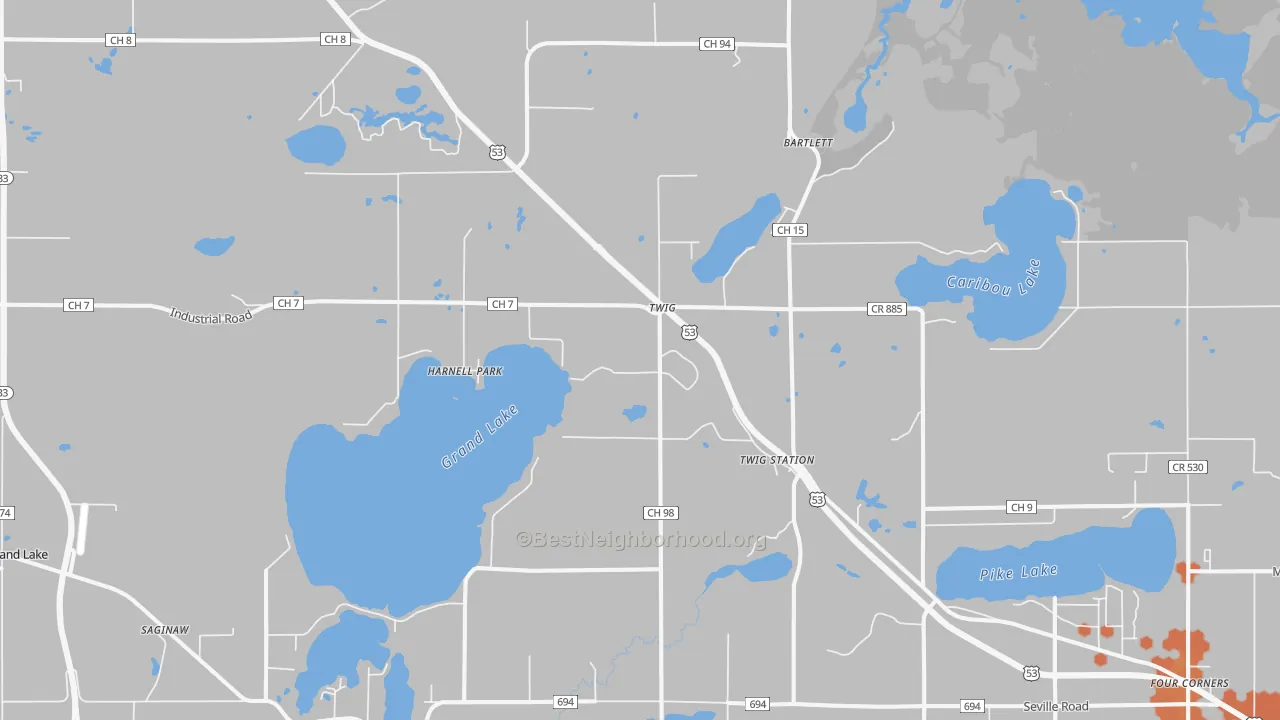Bike Grade map of Harnell Park, MN