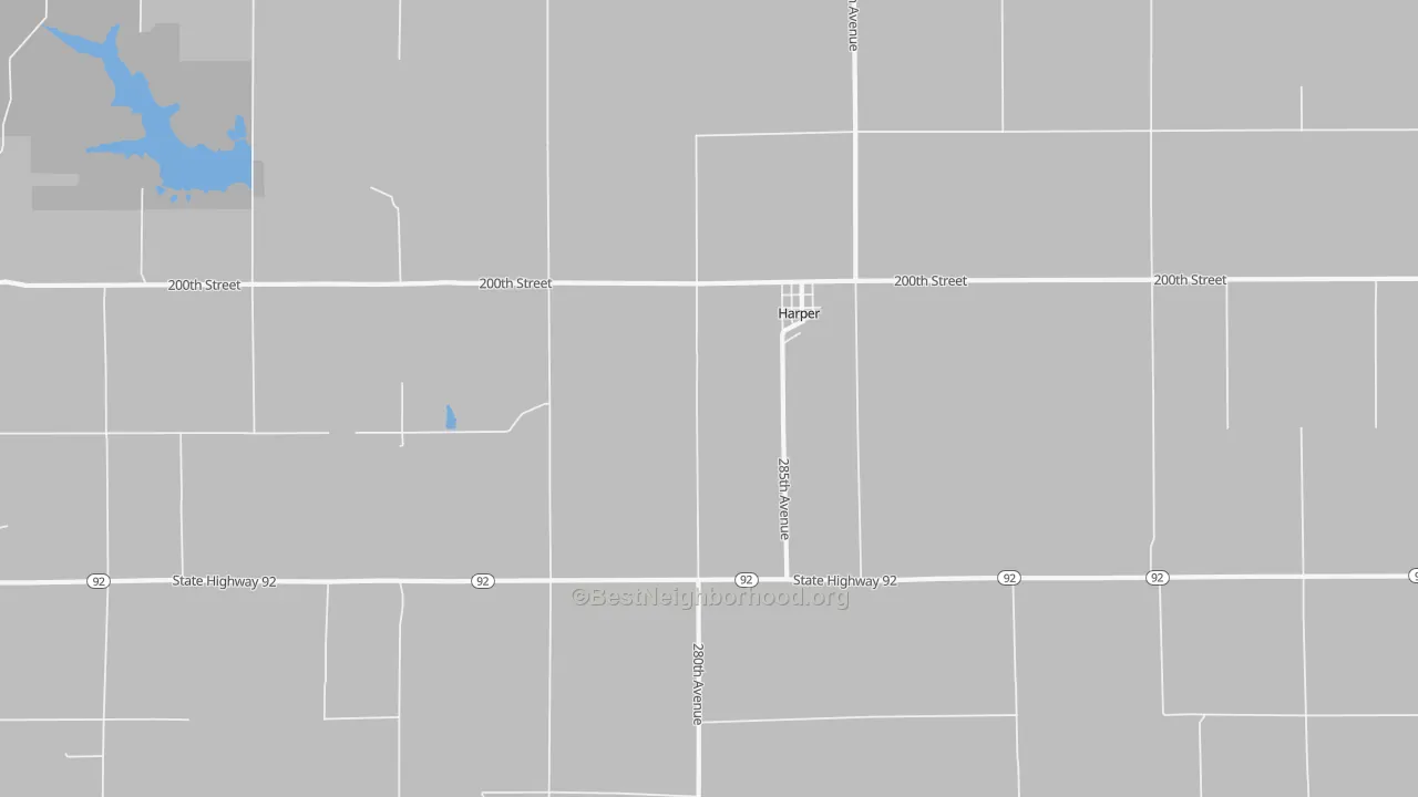 Bike Grade map of Harper, IA