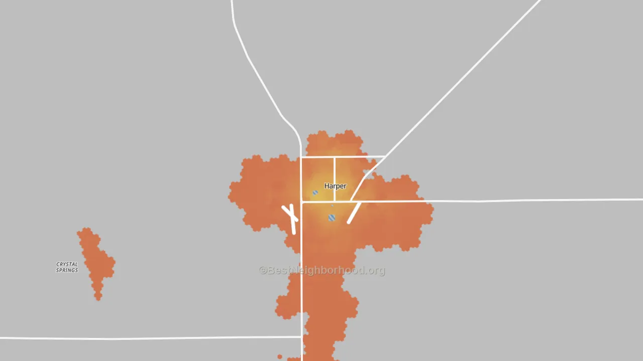 Bike Grade map of Harper, KS