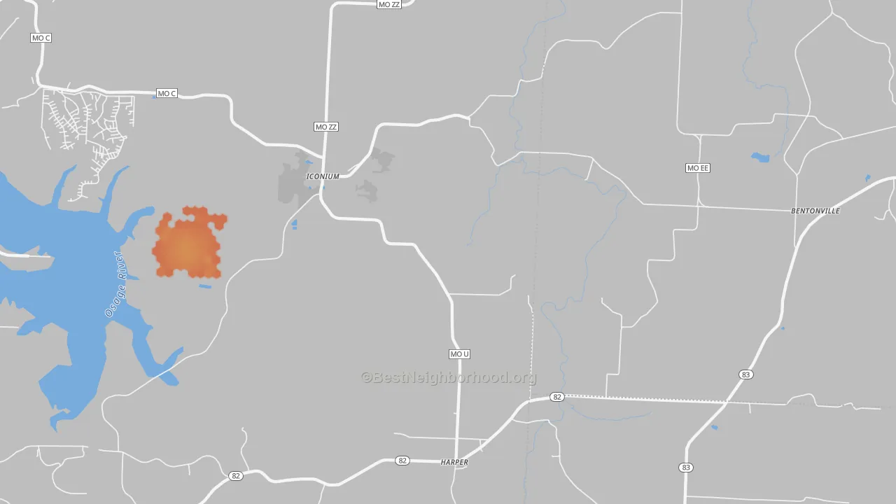 Bike Grade map of Harper, MO