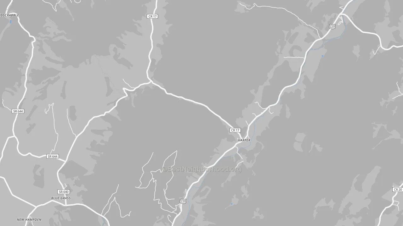 Bike Grade map of Harper, WV