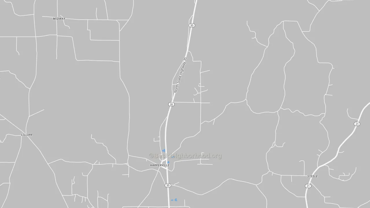 Bike Grade map of Harperville, MS