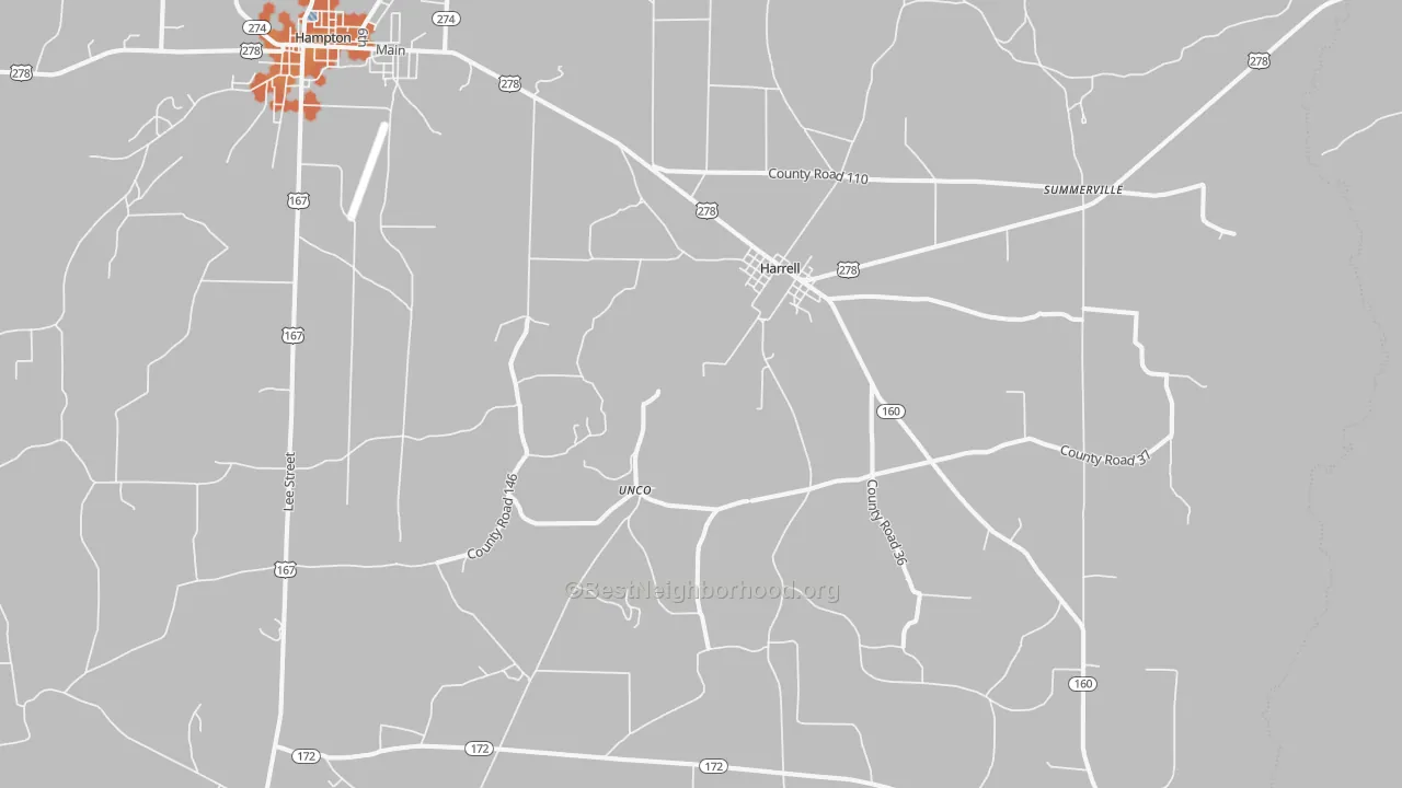Bike Grade map of Harrell, AR
